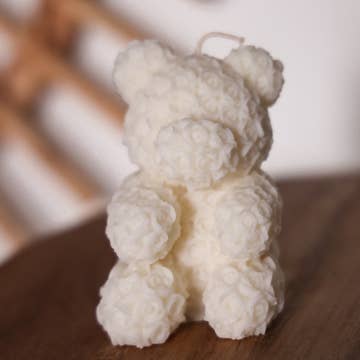 Rosen Teddy Kerze / handgefertigt