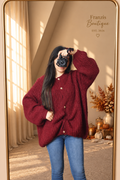 Oversize Cardigan Anker Bordeaux