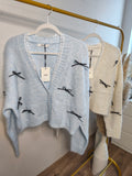 weicher Cardigan mit Leder schleifen Anja - versch. Farben