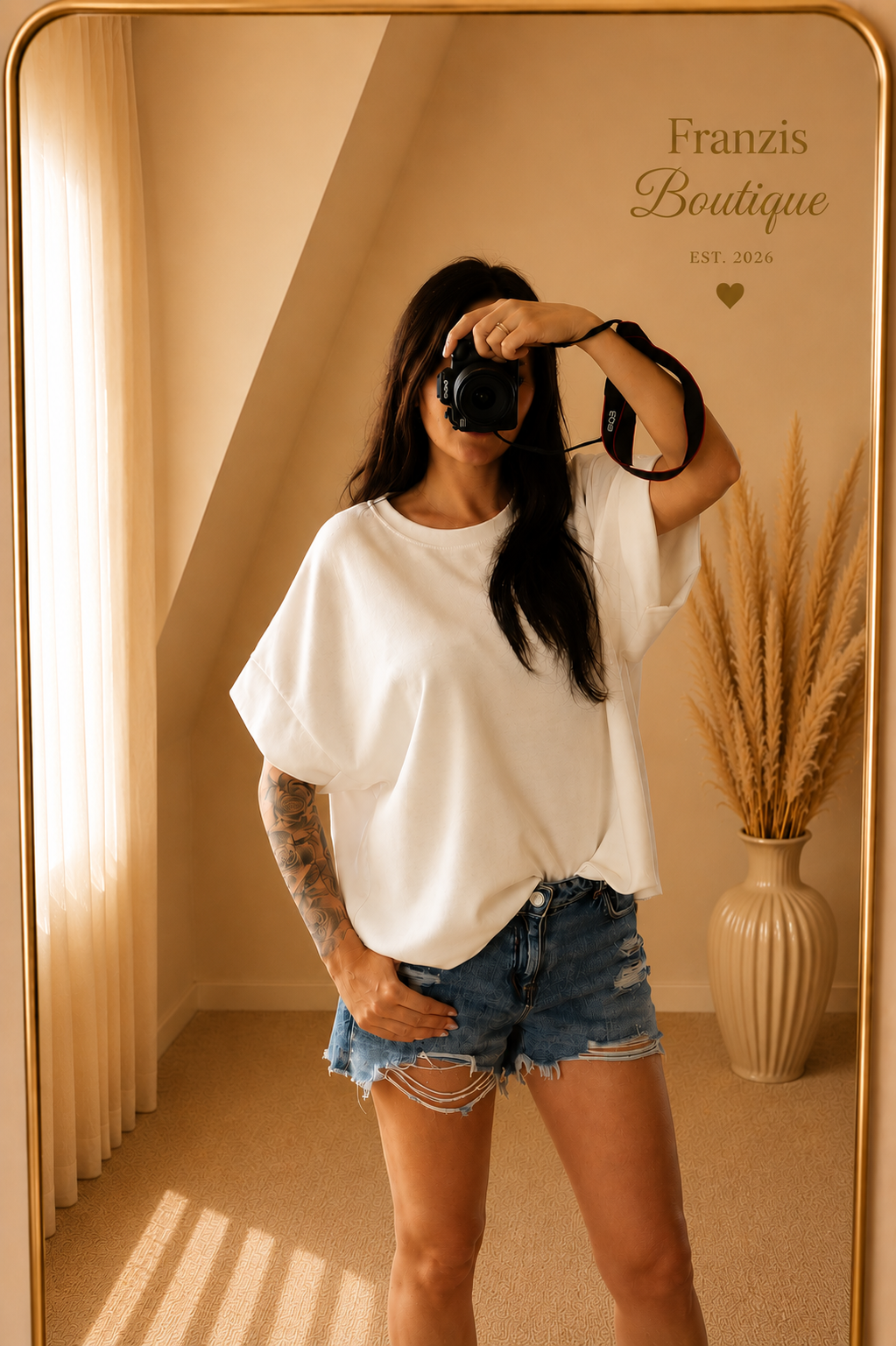 Butterstoff T-Shirt Weiß