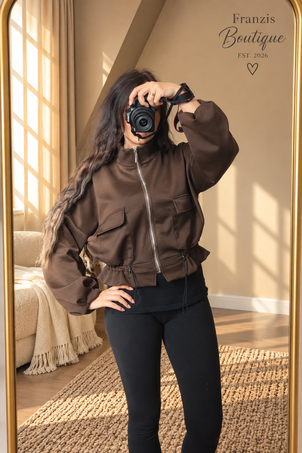 Jacke Biker braun