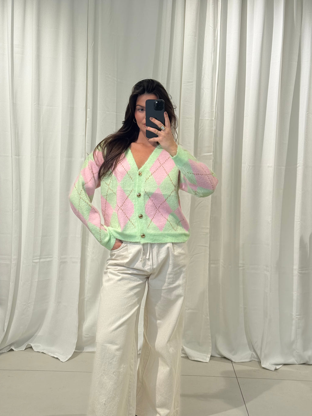 Karo Cardigan Livia versch. Farben
