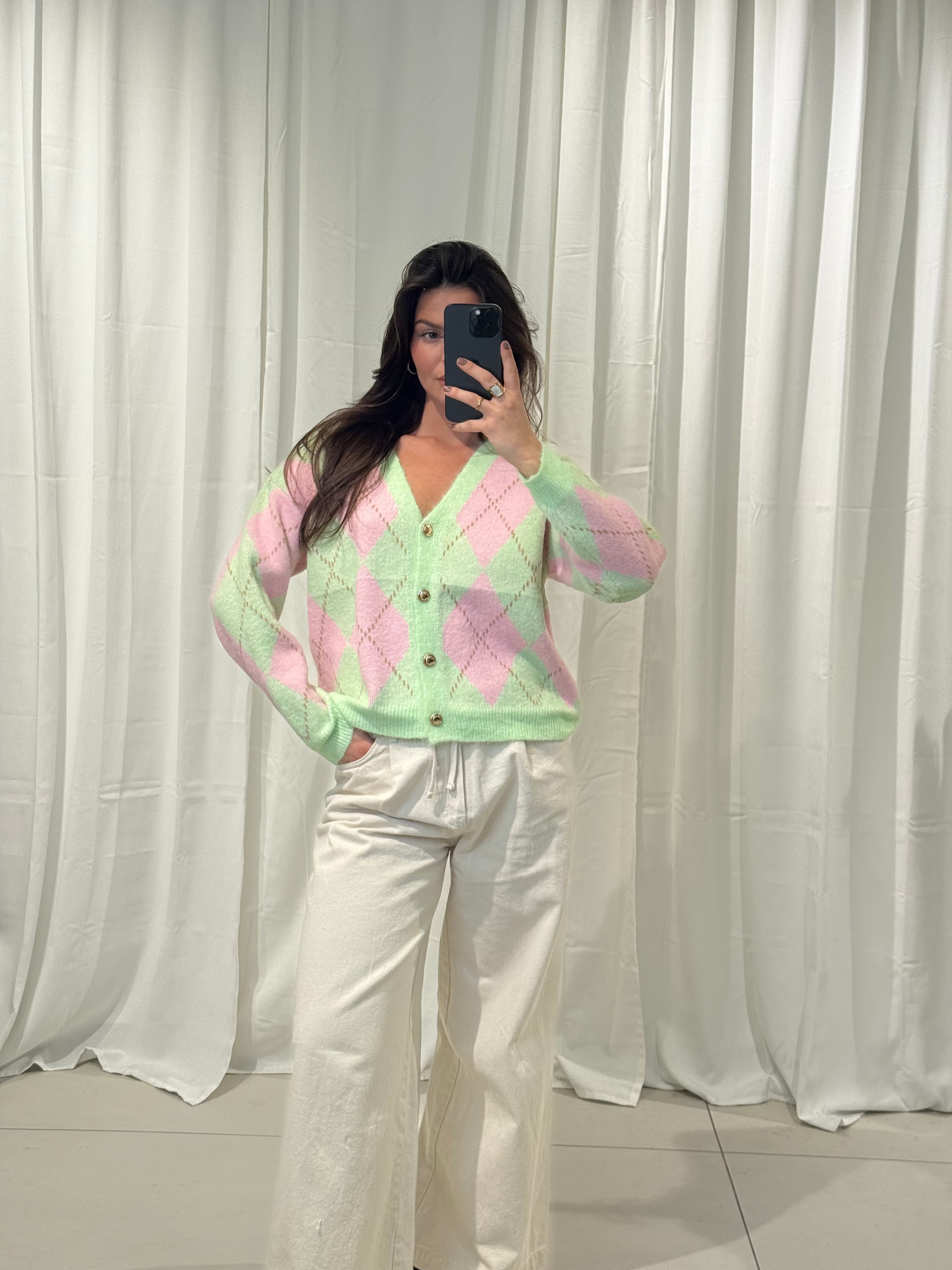 Karo Cardigan Livia versch. Farben