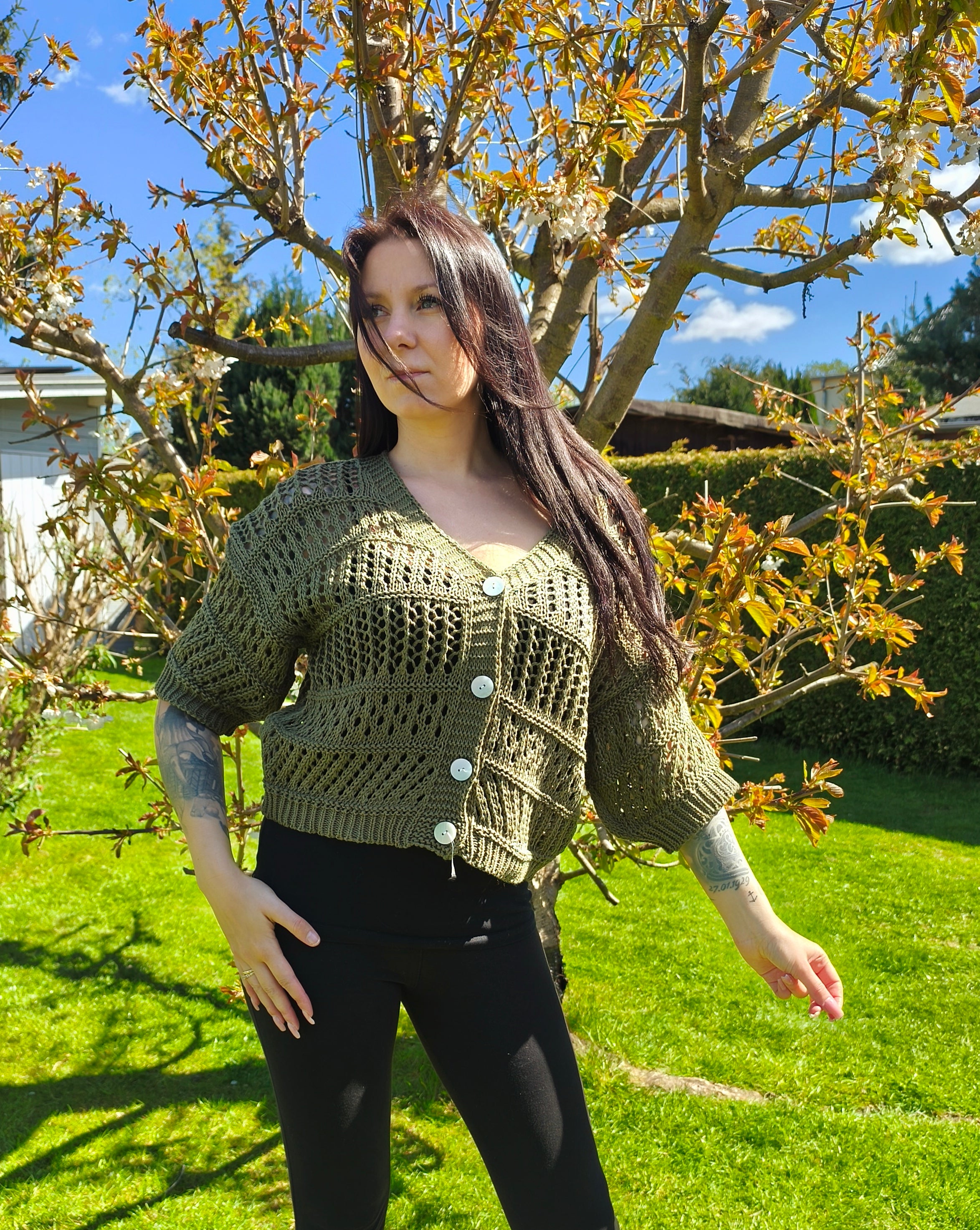 Strickjacke Kurzärmlig