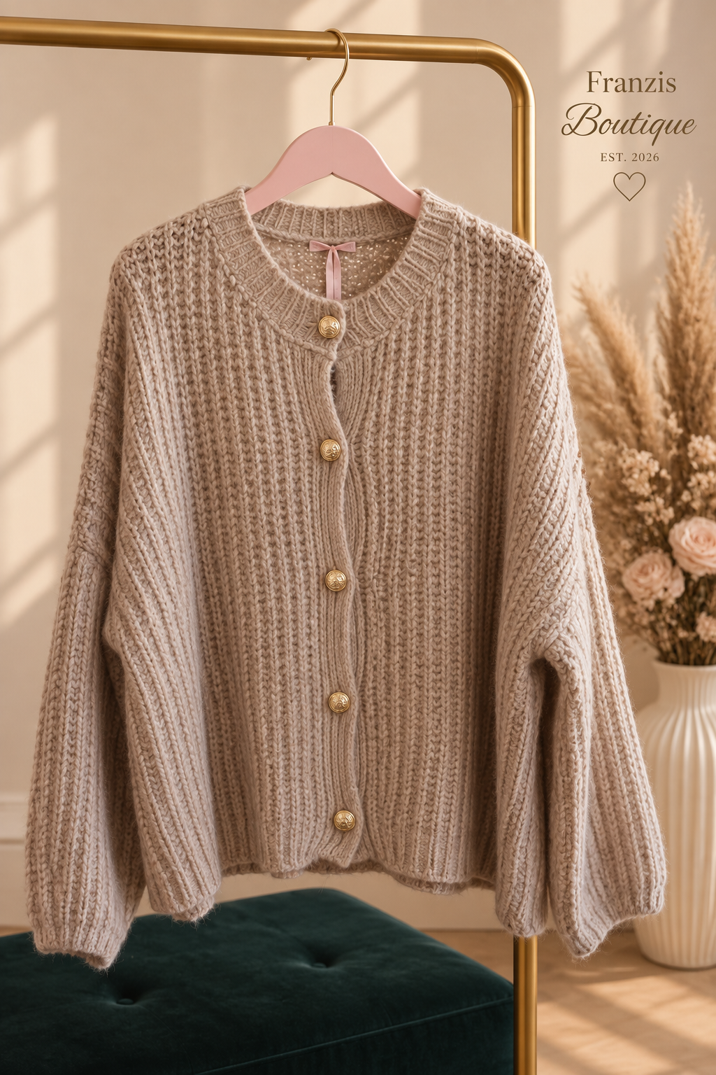 Oversize Cardigan Anker Taupe