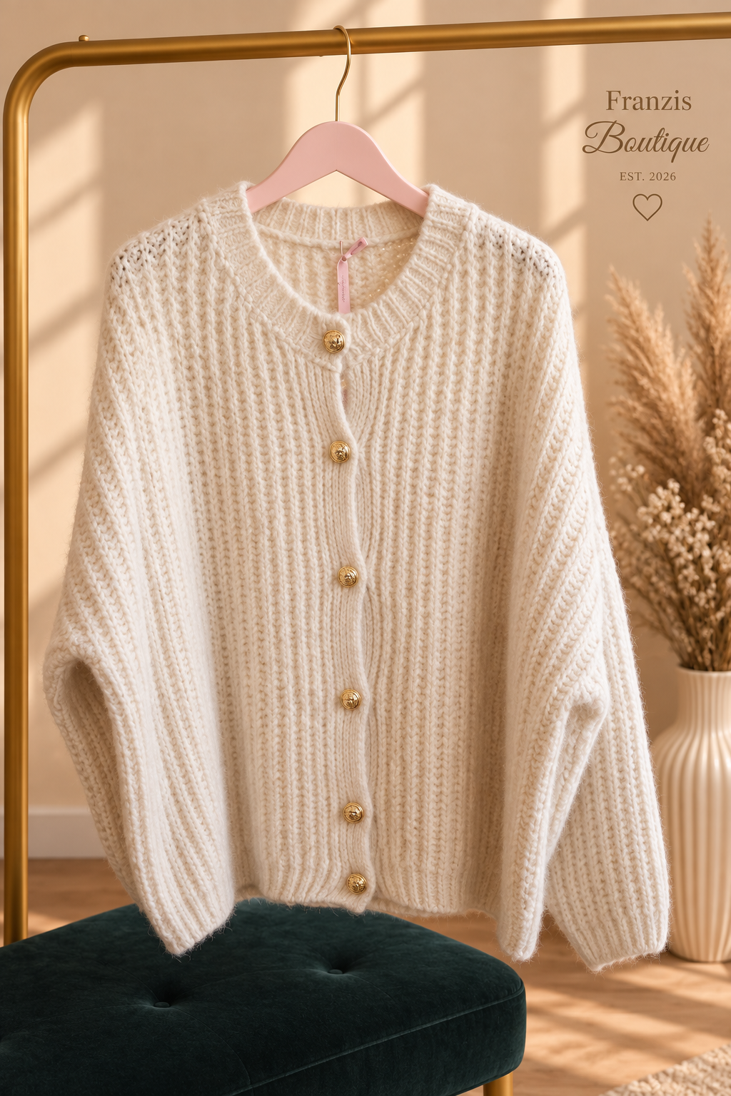 Oversize Cardigan Anker Beige