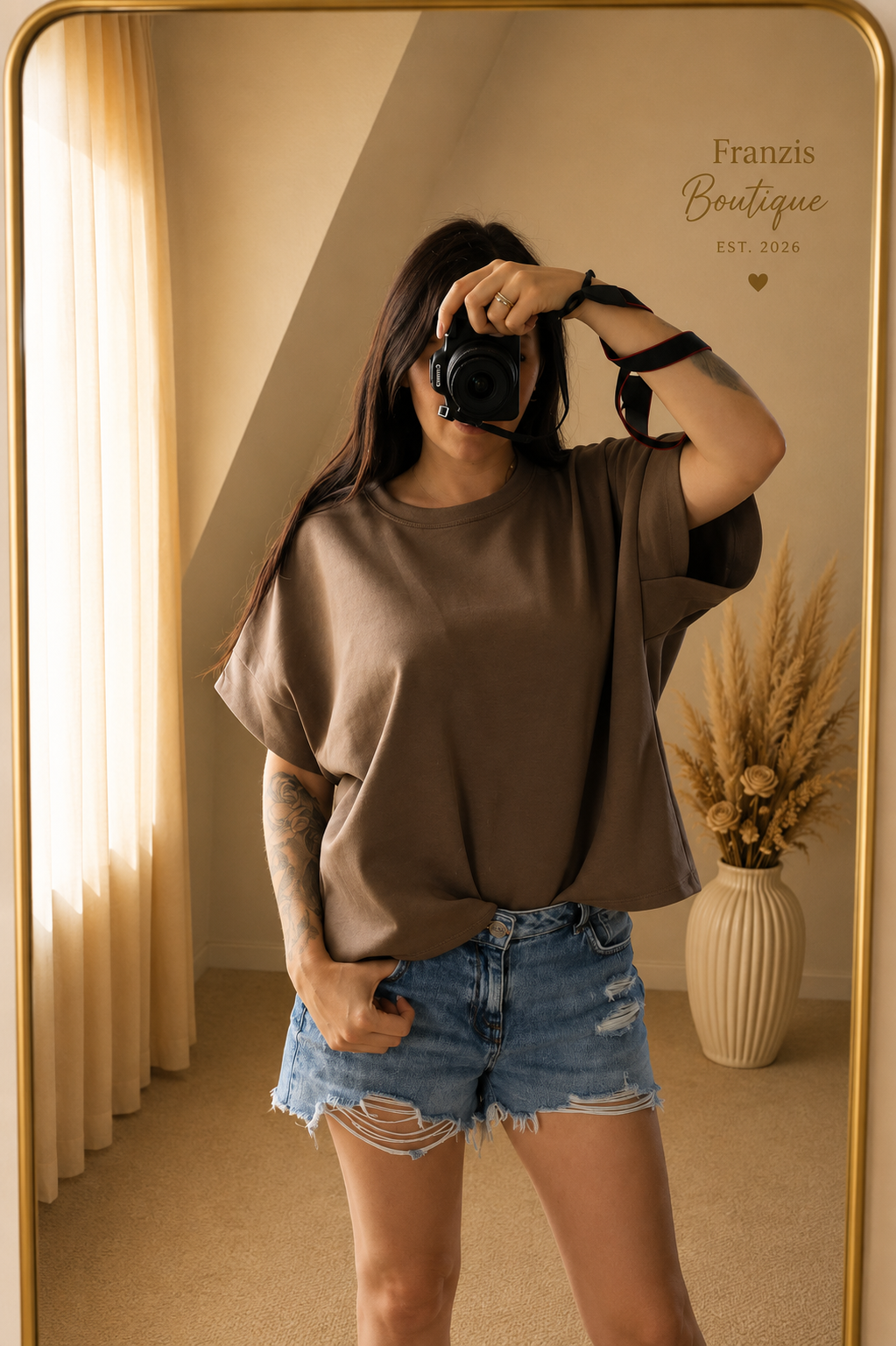 Butterstoff T-Shirt Braun