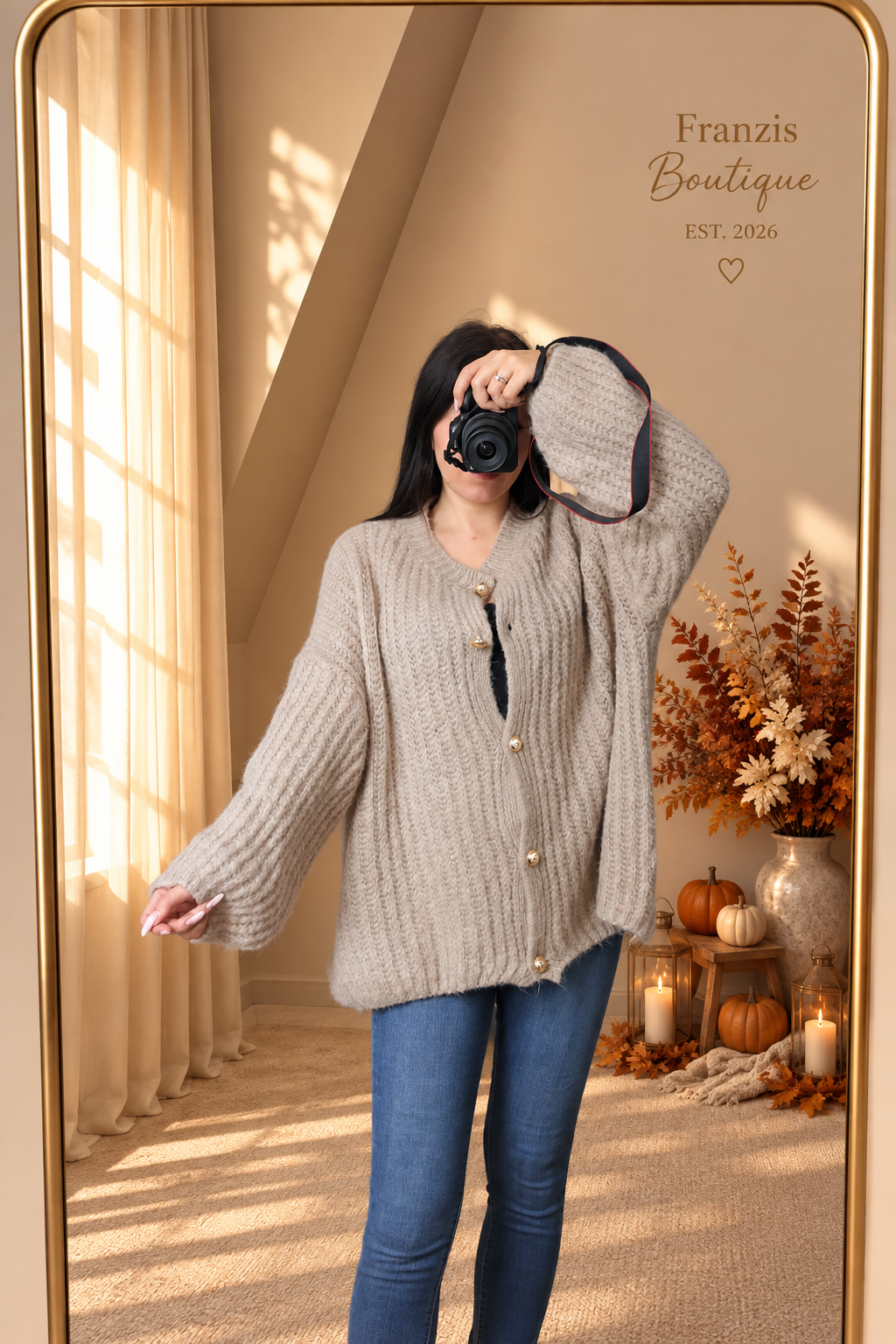Oversize Cardigan Anker Taupe