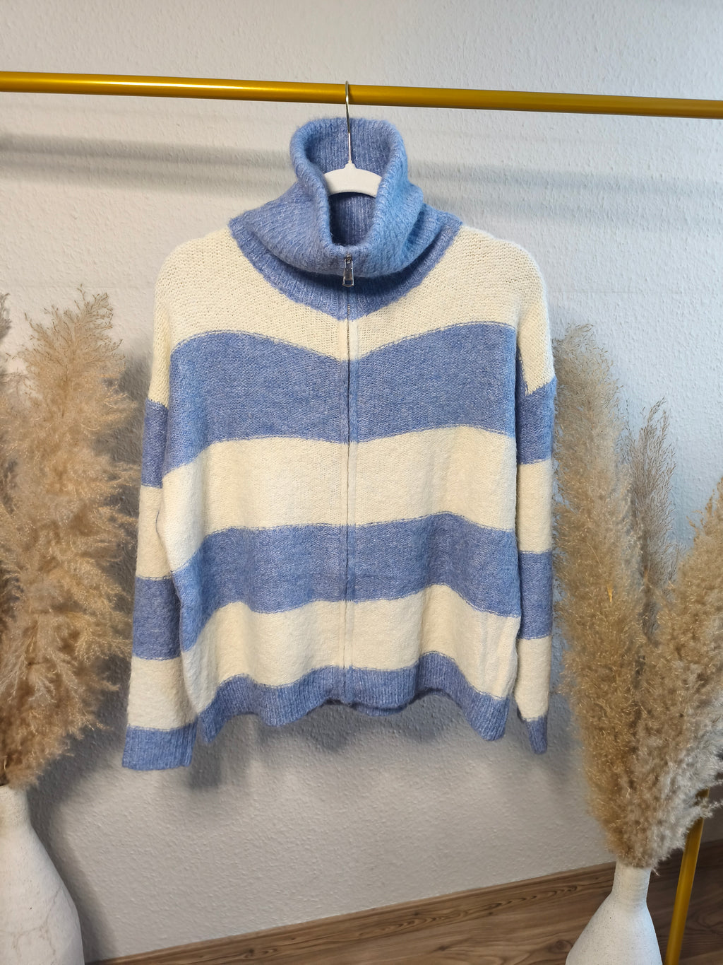Zipperjacke Linda Weiß / Blau