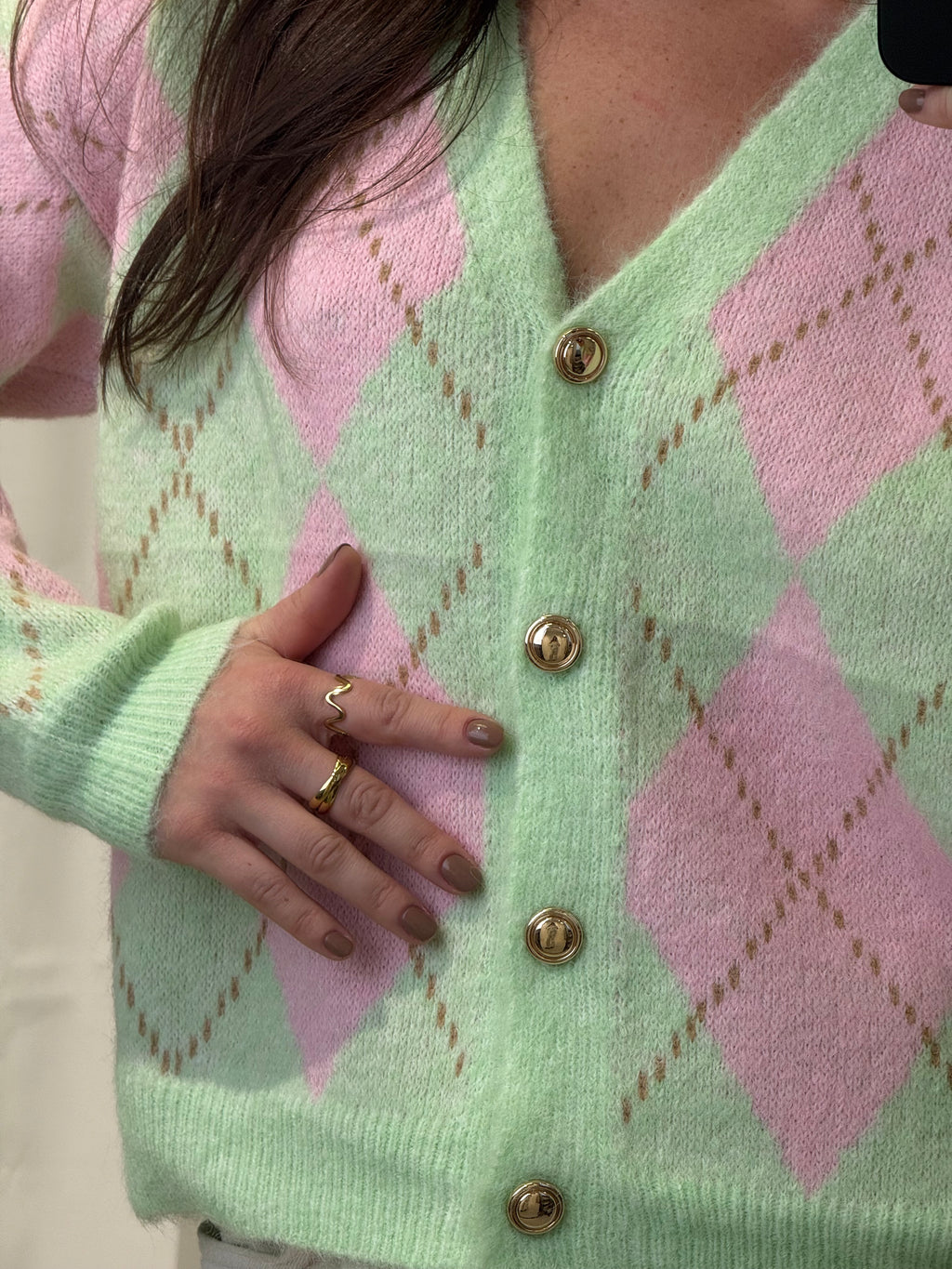 Karo Cardigan Livia versch. Farben
