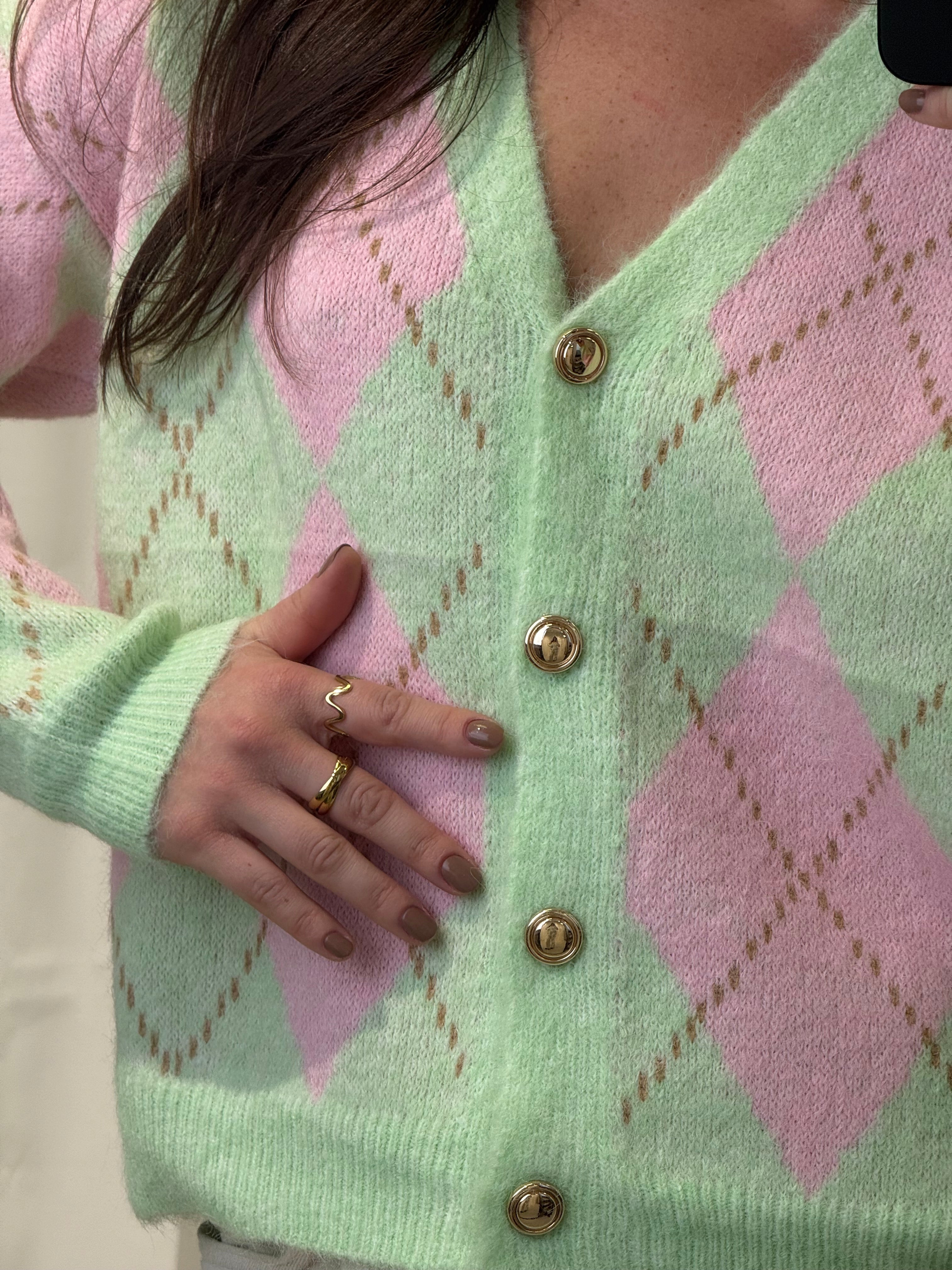 Karo Cardigan Livia versch. Farben