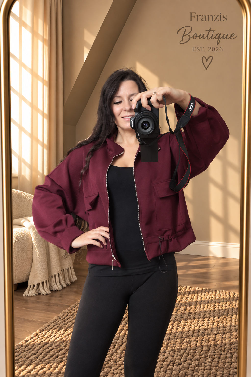 Jacke Biker Bordeaux