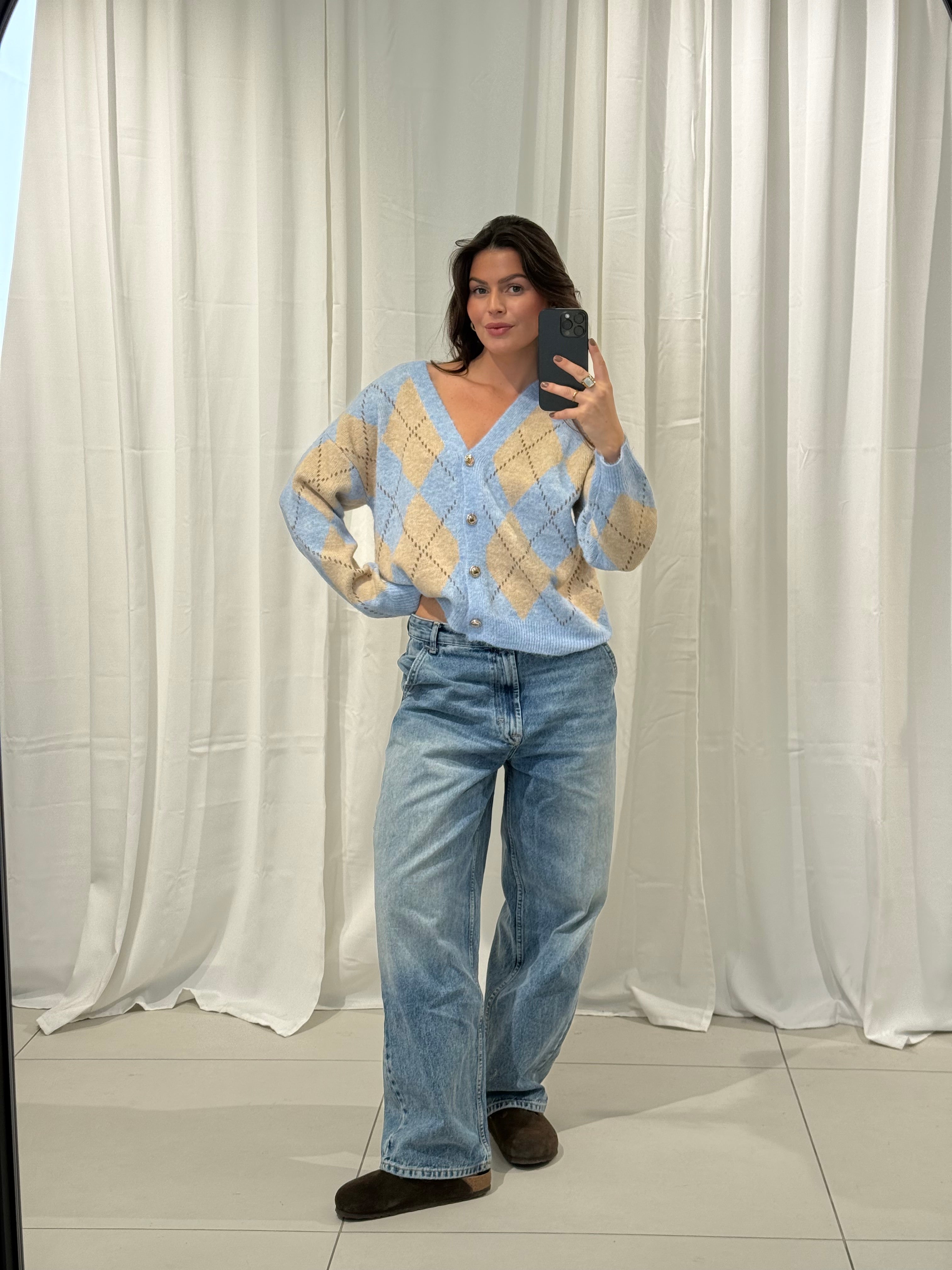 Karo Cardigan Livia versch. Farben
