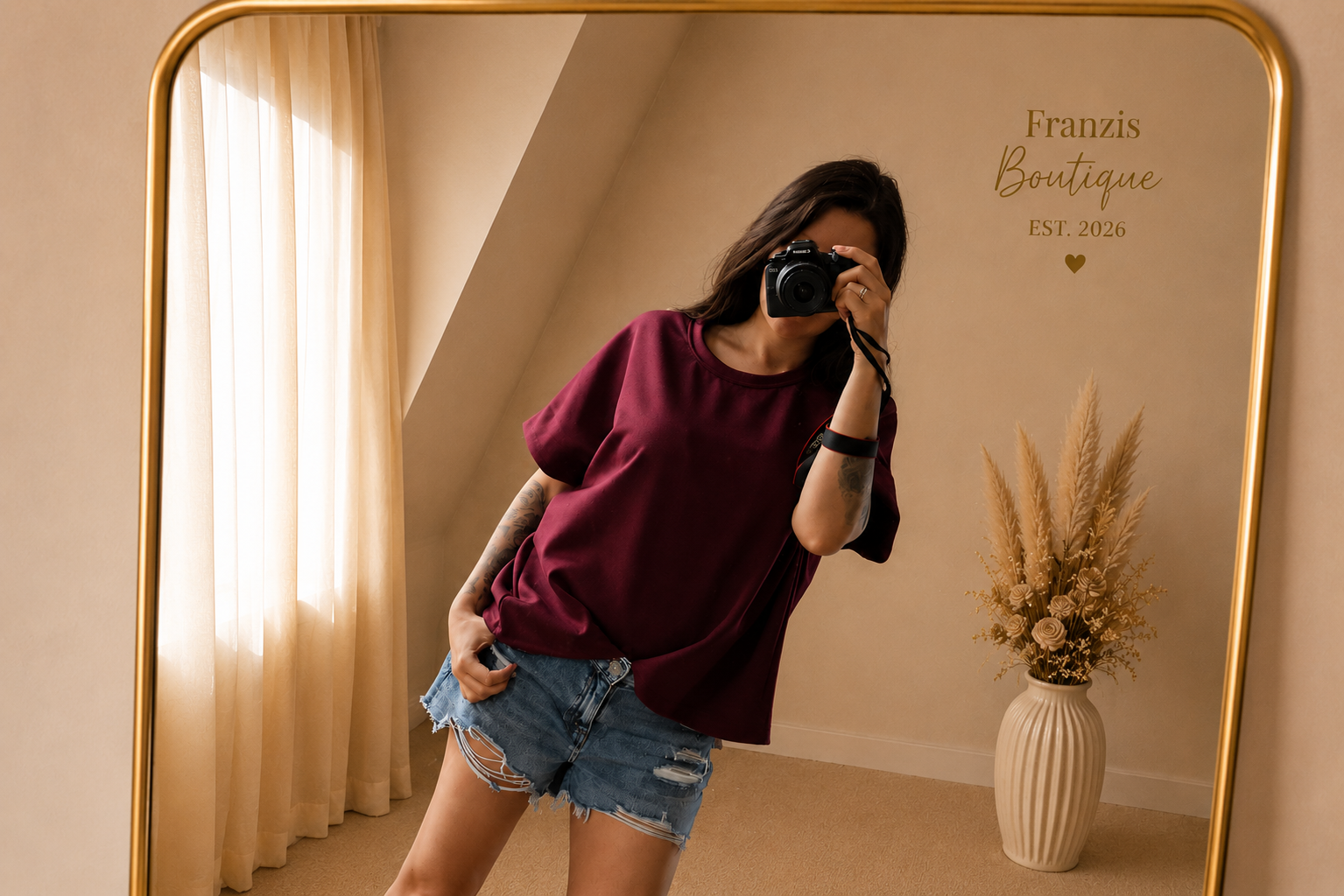Butterstoff T-Shirt Weinrot