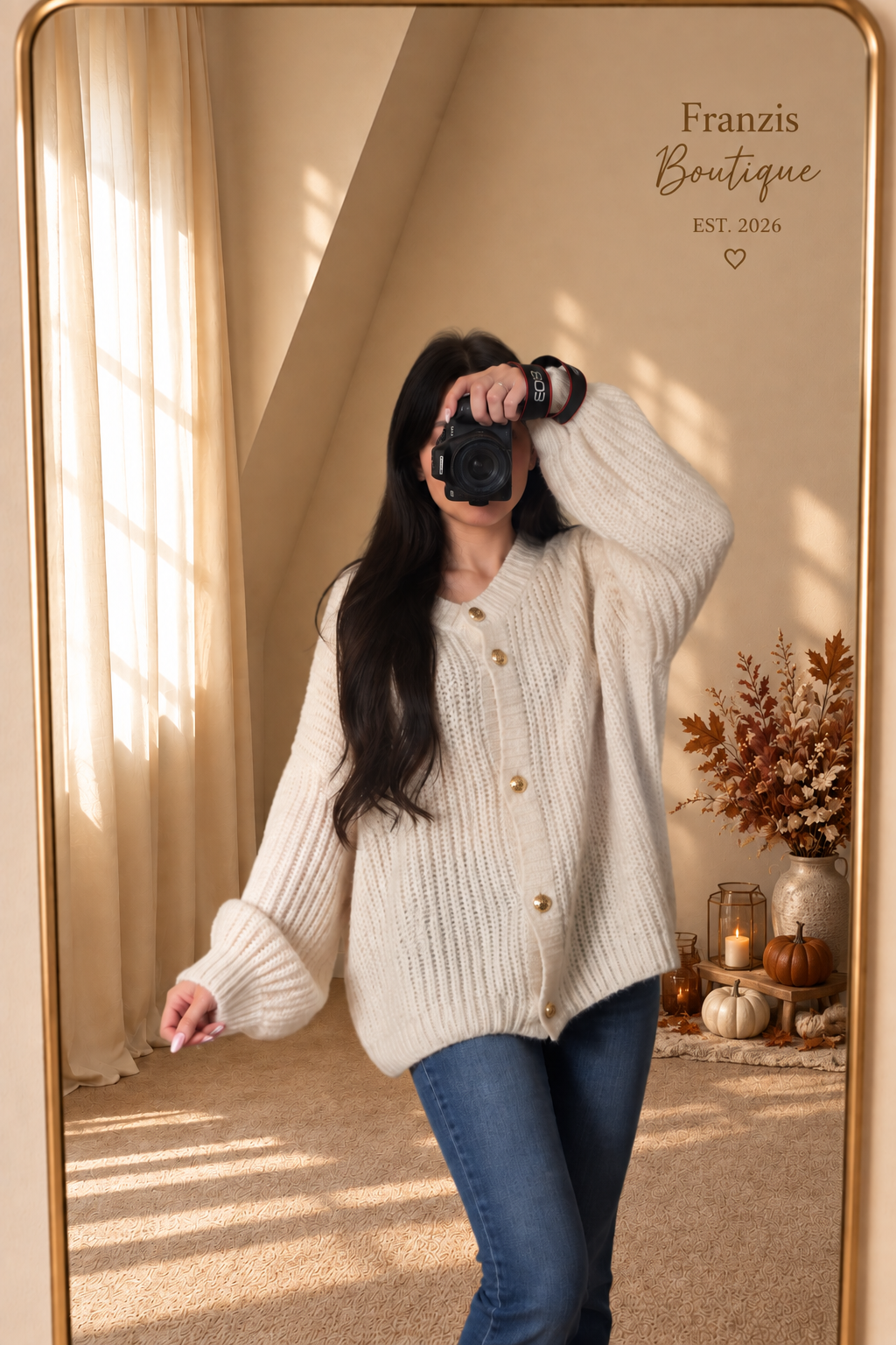 Oversize Cardigan Anker Beige