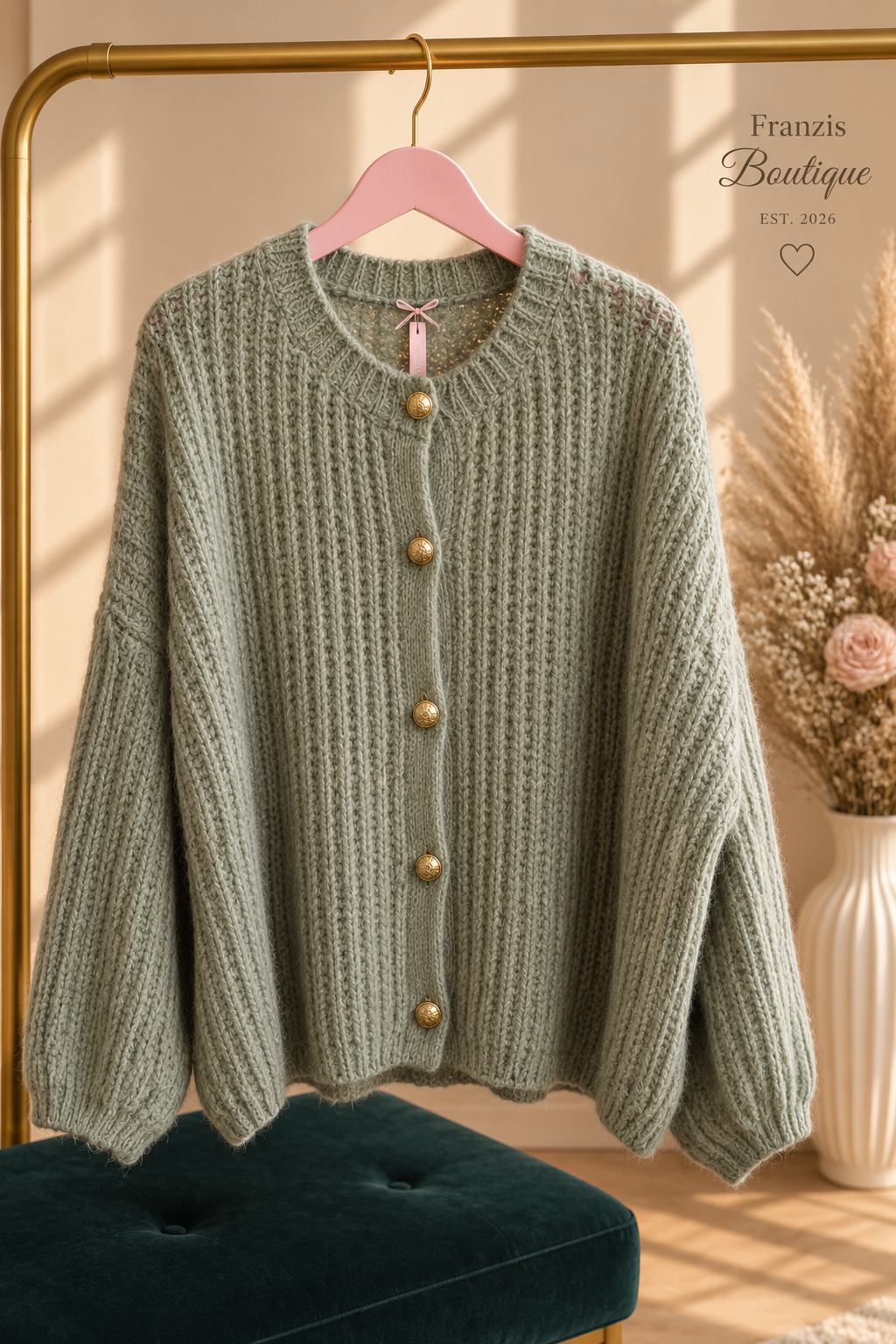 Oversize Cardigan Anker Olive